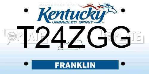 T24ZGG Kentucky License Plate