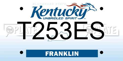 T253ES Kentucky License Plate