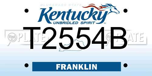T2554B Kentucky License Plate