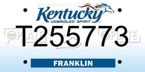 T255773 Kentucky License Plate