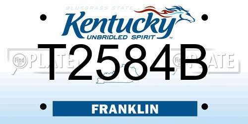 T2584B Kentucky License Plate