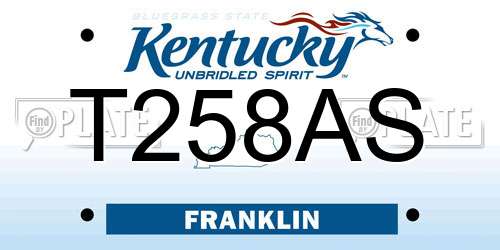 T258AS Kentucky License Plate
