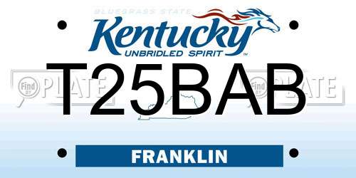 T25BAB Kentucky License Plate