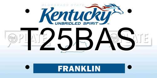T25BAS Kentucky License Plate