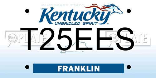 T25EES Kentucky License Plate