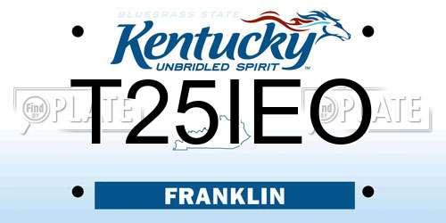 T25IEO Kentucky License Plate