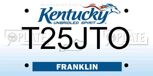T25JTO Kentucky License Plate