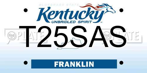 T25SAS Kentucky License Plate