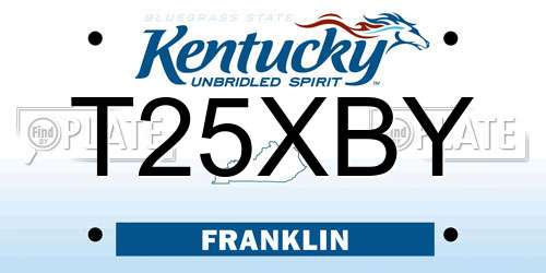 T25XBY Kentucky License Plate