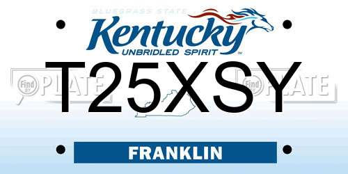T25XSY Kentucky License Plate