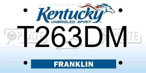 T263DM Kentucky License Plate