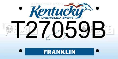 T27059B Kentucky License Plate