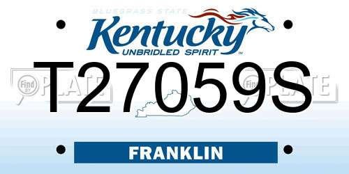 T27059S Kentucky License Plate