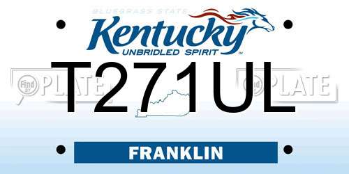 T271UL Kentucky License Plate