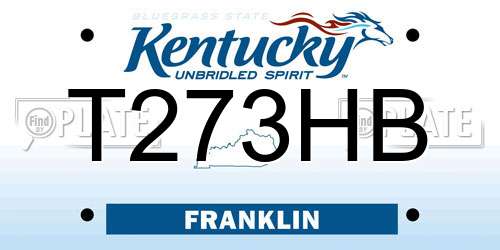 T273HB Kentucky License Plate