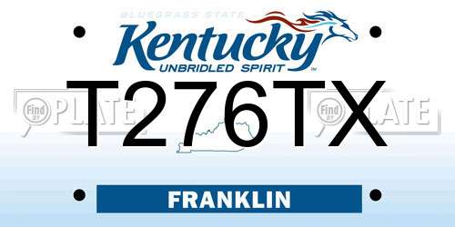 T276TX Kentucky License Plate