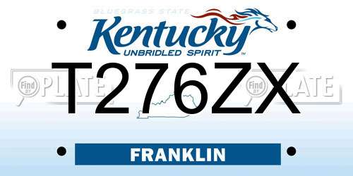 T276ZX Kentucky License Plate