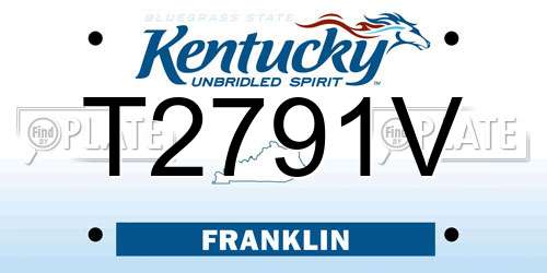 T2791V Kentucky License Plate