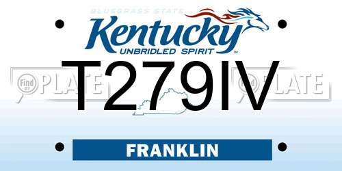 T279IV Kentucky License Plate