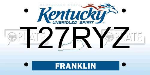 T27RYZ Kentucky License Plate