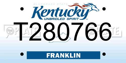 T280766 Kentucky License Plate