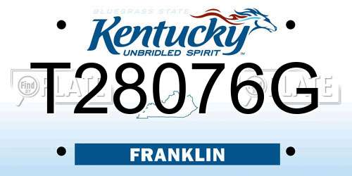 T28076G Kentucky License Plate