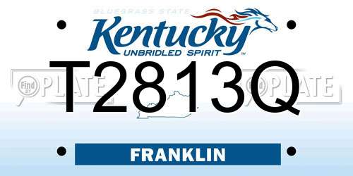 T2813Q Kentucky License Plate