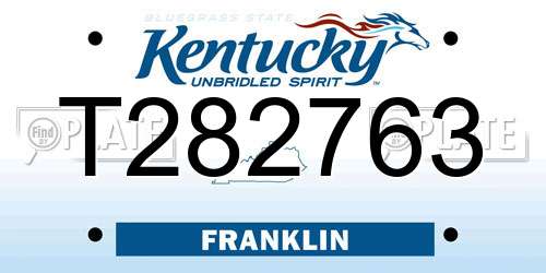 T282763 Kentucky License Plate