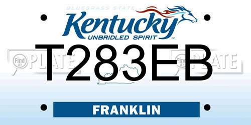 T283EB Kentucky License Plate