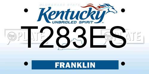 T283ES Kentucky License Plate