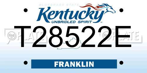 T28522E Kentucky License Plate