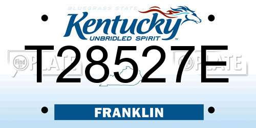 T28527E Kentucky License Plate