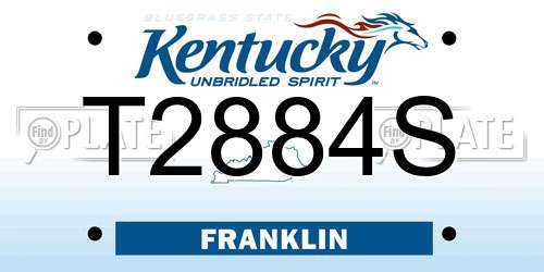 T2884S Kentucky License Plate