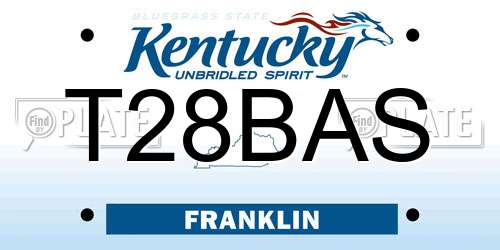 T28BAS Kentucky License Plate