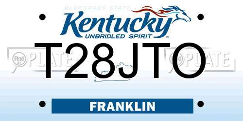 T28JTO Kentucky License Plate