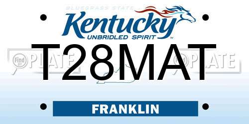 T28MAT Kentucky License Plate