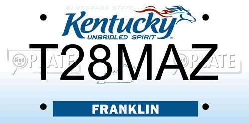 T28MAZ Kentucky License Plate