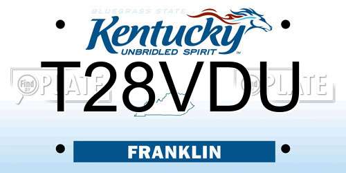 T28VDU Kentucky License Plate