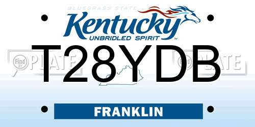 T28YDB Kentucky License Plate