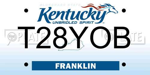 T28YOB Kentucky License Plate