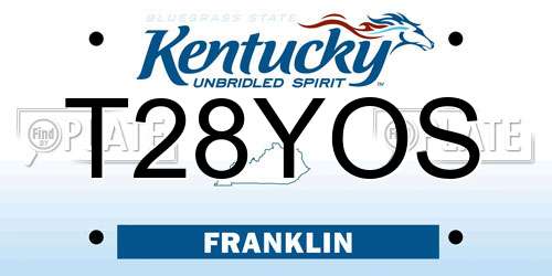 T28YOS Kentucky License Plate