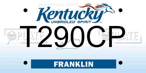 T290CP Kentucky License Plate
