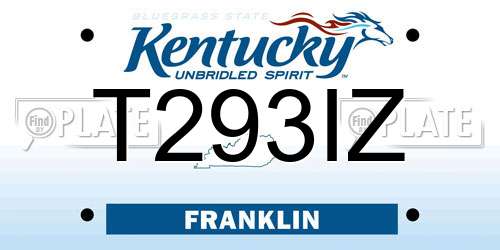 T293IZ Kentucky License Plate