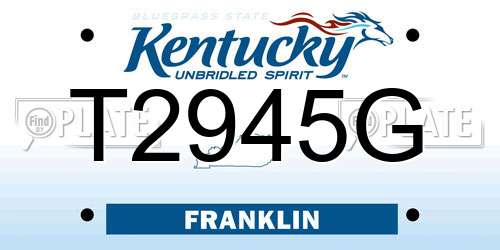 T2945G Kentucky License Plate
