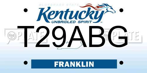 T29ABG Kentucky License Plate