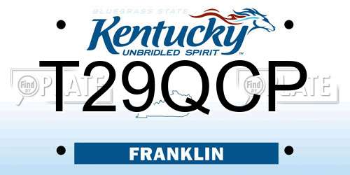 T29QCP Kentucky License Plate