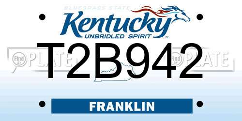 T2B942 Kentucky License Plate