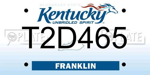 T2D465 Kentucky License Plate