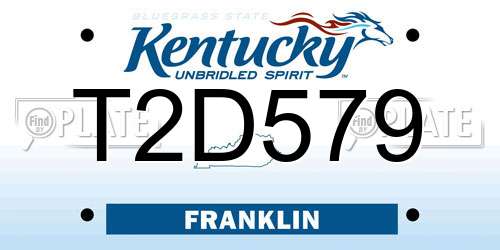 T2D579 Kentucky License Plate