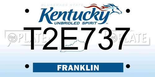 T2E737 Kentucky License Plate